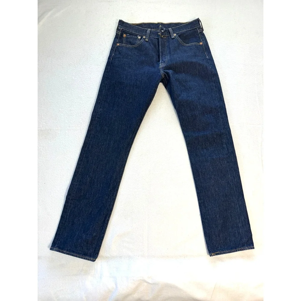 Levi's 501 30x32 Button Fly Men's Original Fit Jeans Dark Blue Indigo Wash